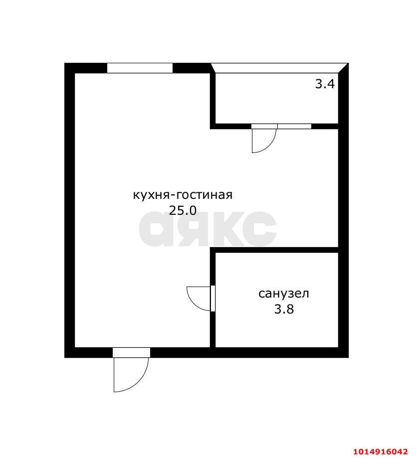 Фото №9: Студия 33 м² - Краснодар, Прикубанский внутригородской округ, Фестивальный, мкр. Солнечный, ул. Архитектора Ишунина, 7/1к2