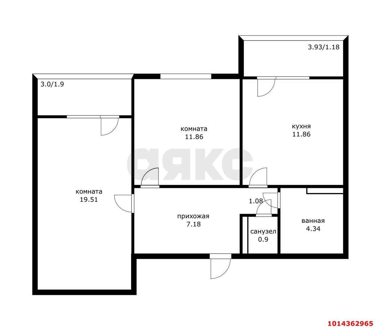 Фото №3: 2-комнатная квартира 59 м² - Краснодар, Молодёжный, ул. Душистая, 35