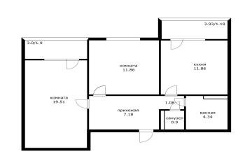 Фото №1: 2-комнатная квартира 59 м² - Краснодар, мкр. Молодёжный, ул. Душистая, 35