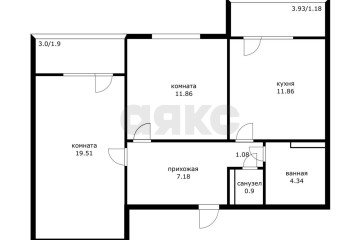 Фото №3: 2-комнатная квартира 59 м² - Краснодар, мкр. Молодёжный, ул. Душистая, 35
