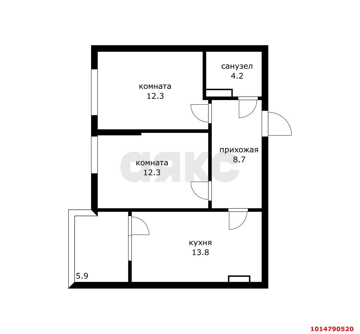Фото №12: 2-комнатная квартира 51 м² - Краснодар, Любимово, 18