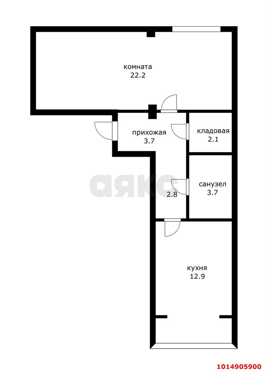 Фото №8: 1-комнатная квартира 47 м² - Краснодар, Музыкальный, ул. имени С.С. Прокофьева, 3Б