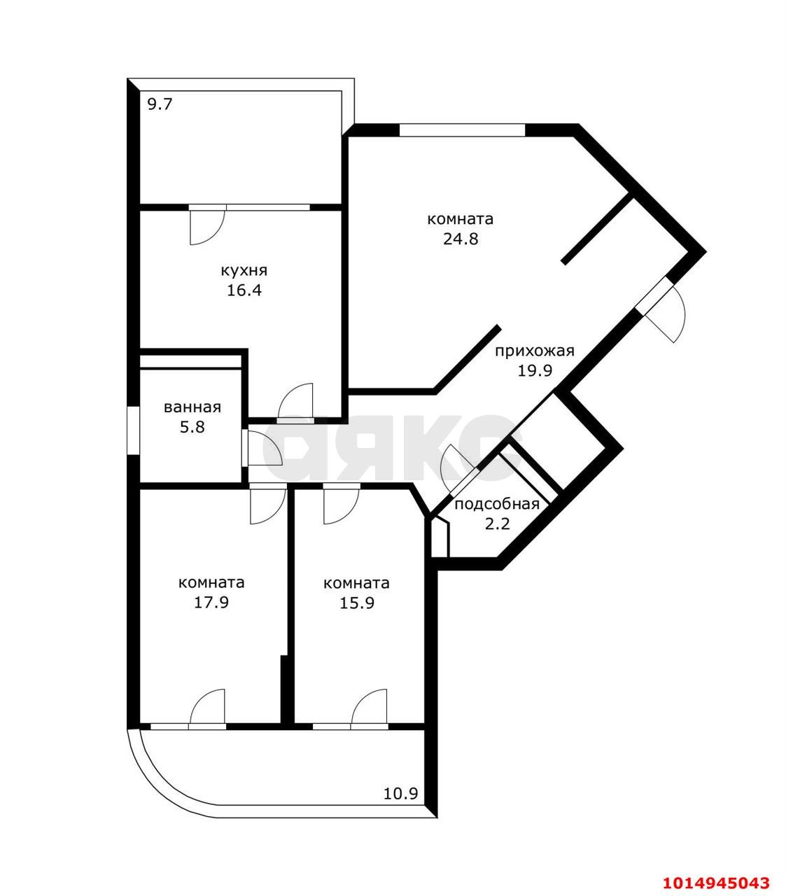 Фото №2: 3-комнатная квартира 126 м² - Краснодар, Юбилейный, б-р Клары Лучко, 14к3