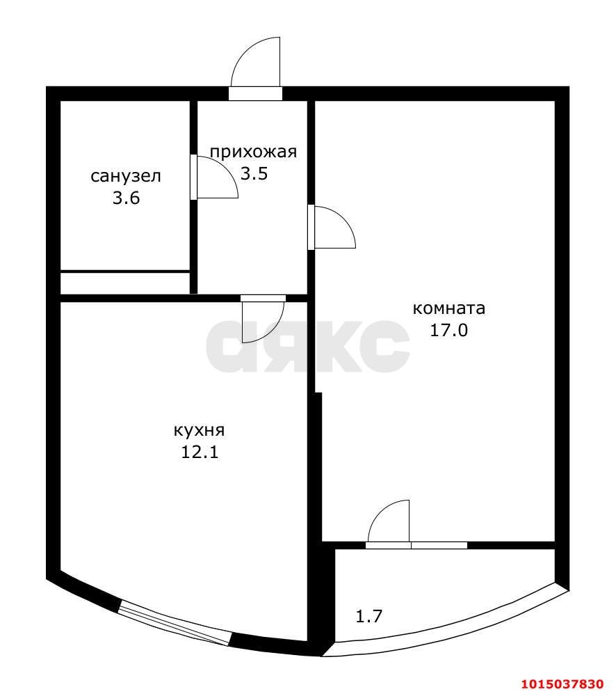 Фото №9: 1-комнатная квартира 37 м² - Краснодар, Славянский, мкр. Прикубанский внутригородской округ, ул. Заполярная, 37к2
