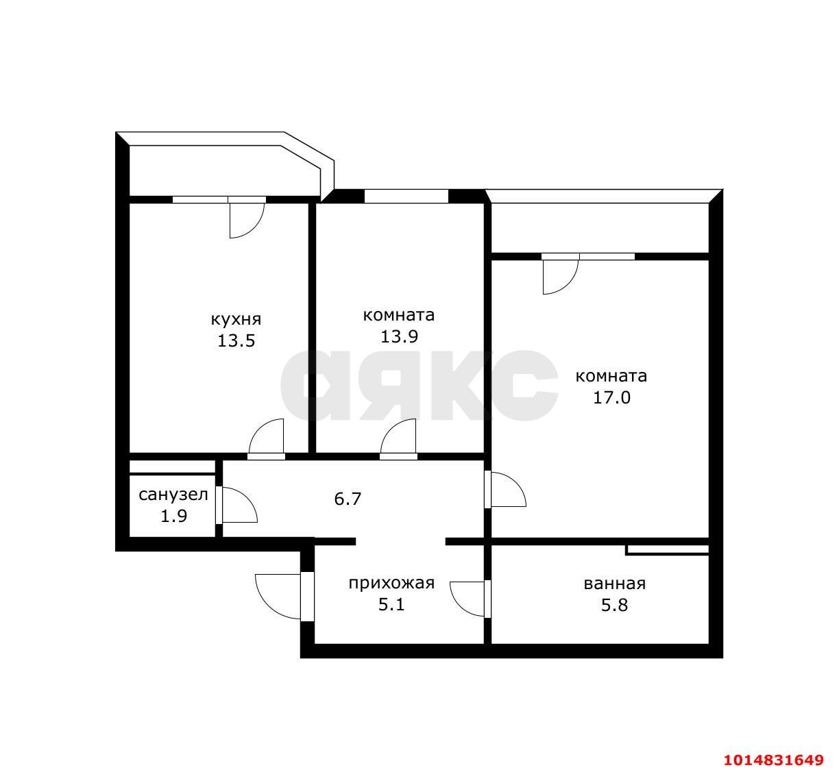 Фото №8: 2-комнатная квартира 63 м² - Краснодар, Московский, ул. имени Николая Семеновича Котлярова, 19