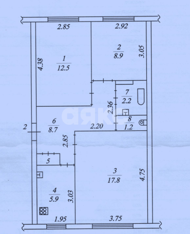 Фото №13: 3-комнатная квартира 58 м² - Нижнекамск, 14-й, ул. Менделеева, 2Б