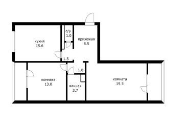 Фото №2: 2-комнатная квартира 65 м² - Краснодар, мкр. Молодёжный, ул. 2-я Целиноградская, 11