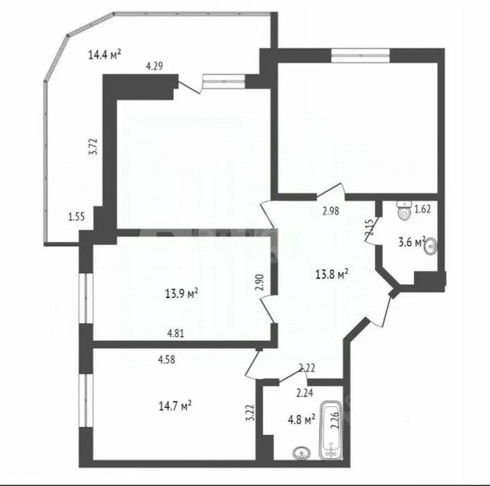 Фото №19: 3-комнатная квартира 100 м² - Ростов-на-Дону, жилой комплекс Красный Аксай, ул. Подвойского, 39
