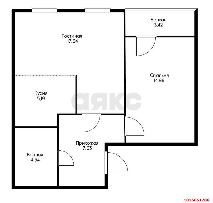 Фото №18: 1-комнатная квартира 51 м² - Краснодар, Губернский, ул. им. Героя Яцкова И.В., 19