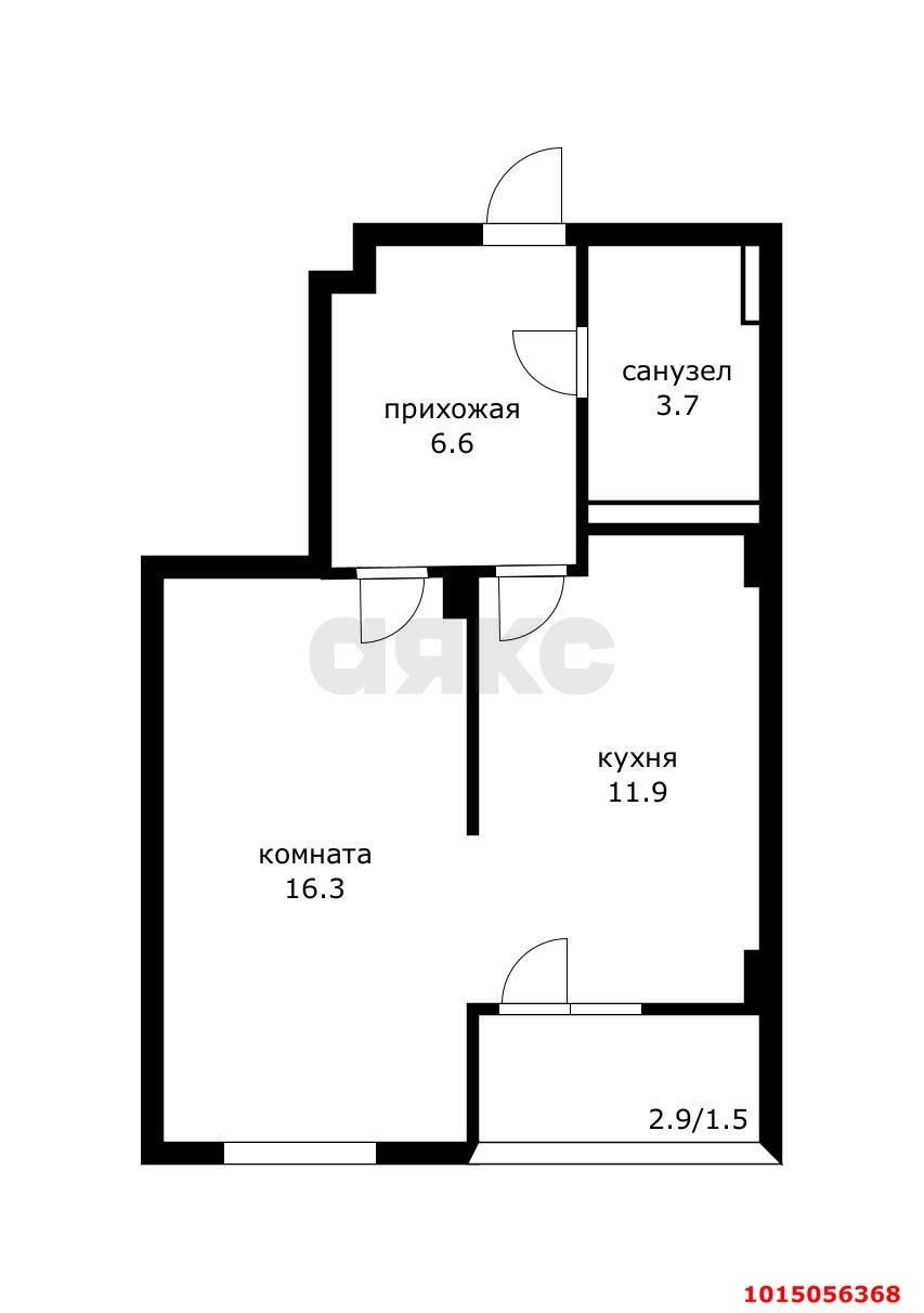 Фото №14: 1-комнатная квартира 38 м² - Краснодар, Почтовый, ул. Артезианская, 10