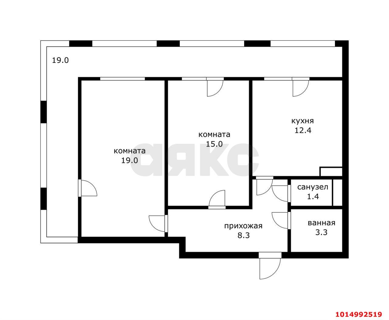 Фото №15: 2-комнатная квартира 79 м² - Краснодар, ЖК Небо