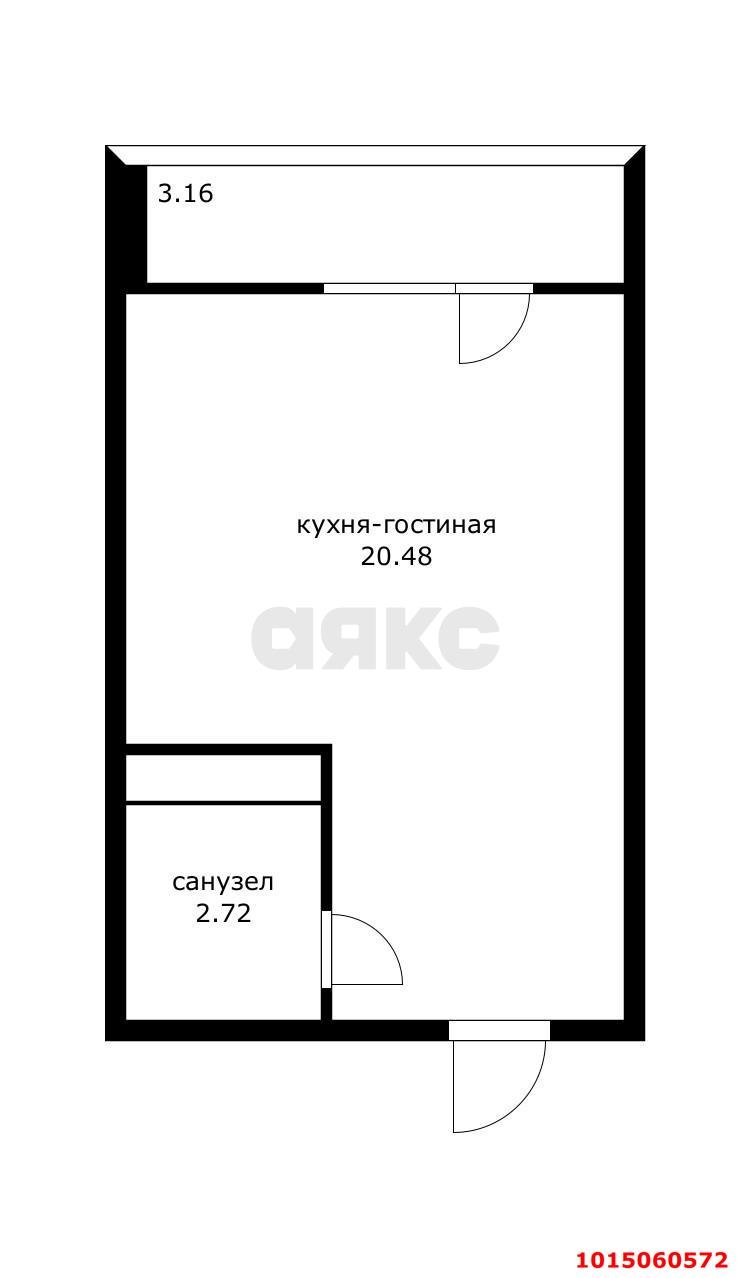 Фото №9: Студия 25 м² - Краснодар, Прикубанский внутригородской округ, мкр. Славянский, ул. Заполярная, 37к1