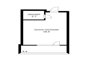 Фото №2: Студия 21 м² - Новая Адыгея, мкр. жилой комплекс Виноградъ, ул. Бжегокайская, 19к2
