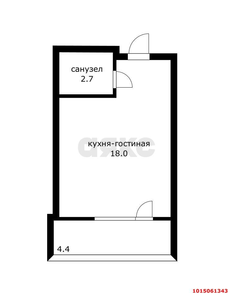 Фото №2: Студия 21 м² - Новая Адыгея, ЖК Виноградъ, мкр. жилой комплекс Виноградъ, ул. Бжегокайская, 19к2