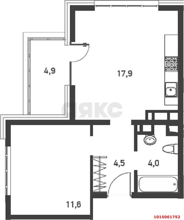 Фото №20: 1-комнатная квартира 44 м² - Новороссийск, ЖК Босфор, ул. Матвейкина, 1А