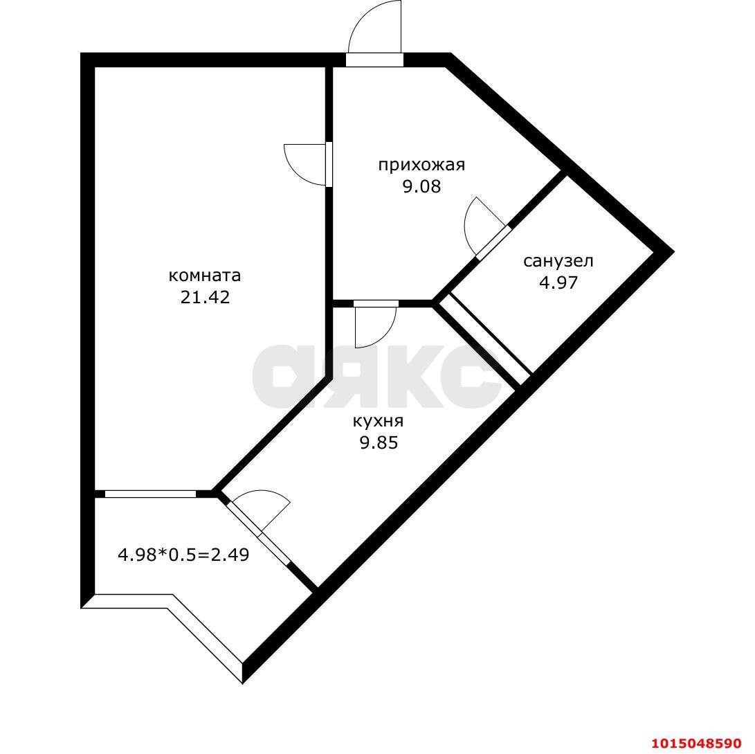 Фото №14: 1-комнатная квартира 50 м² - Краснодар, ЖК Статус, ул. Стасова, 10