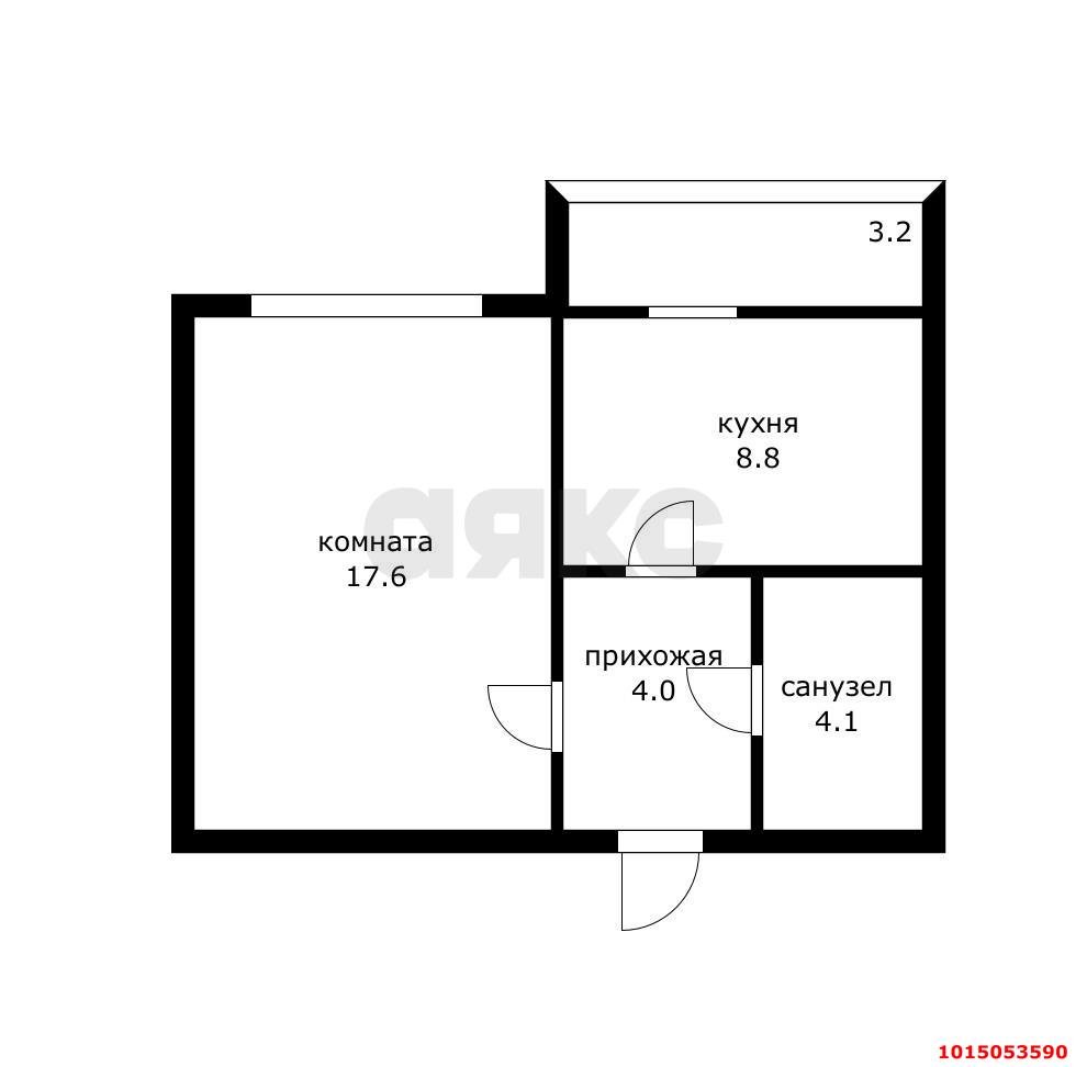 Фото №13: 1-комнатная квартира 34 м² - Краснодар, Музыкальный, ул. Московская, 140Г