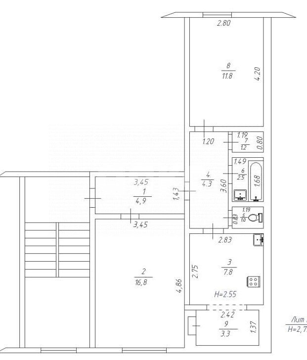 Фото №13: 2-комнатная квартира 53 м² - Анапа, ул. Ленина, 127
