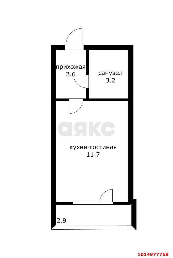 Фото №7: Студия 21 м² - Российский, Прикубанский внутригородской округ, мкр. ЖК Добрый, ул. имени Академика Сахарова, 2А