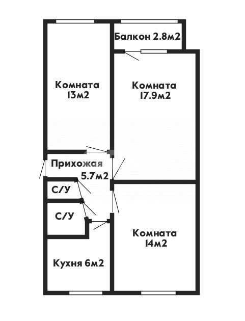 Фото №11: 3-комнатная квартира 60 м² - Архипо-Осиповка, ул. Вишнёвая, 35