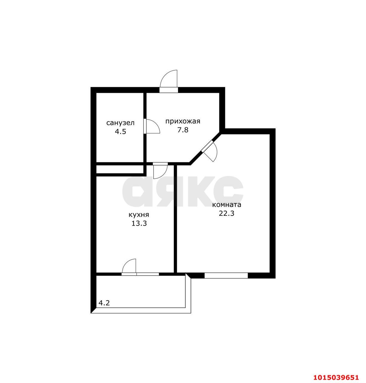 Фото №11: 1-комнатная квартира 50 м² - Краснодар, Солнечный, ул. Памяти Чернобыльцев, 6