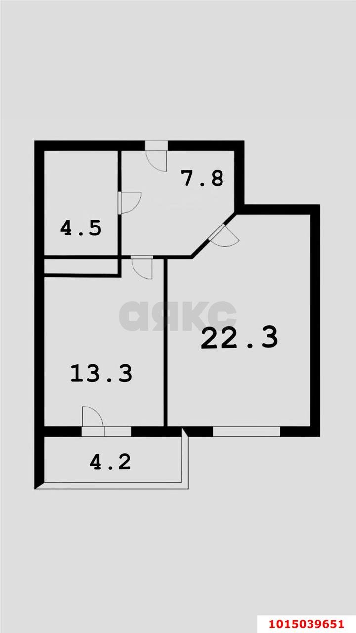 Фото №14: 1-комнатная квартира 50 м² - Краснодар, Солнечный, ул. Памяти Чернобыльцев, 6