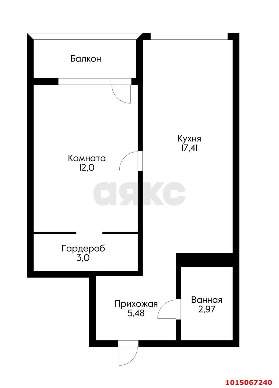 Фото №12: 1-комнатная квартира 45 м² - Краснодар, жилой комплекс Спорт-Сити, Прикубанский внутригородской округ, мкр. Краевая Клиническая Больница, ул. Домбайская, 10/1к1