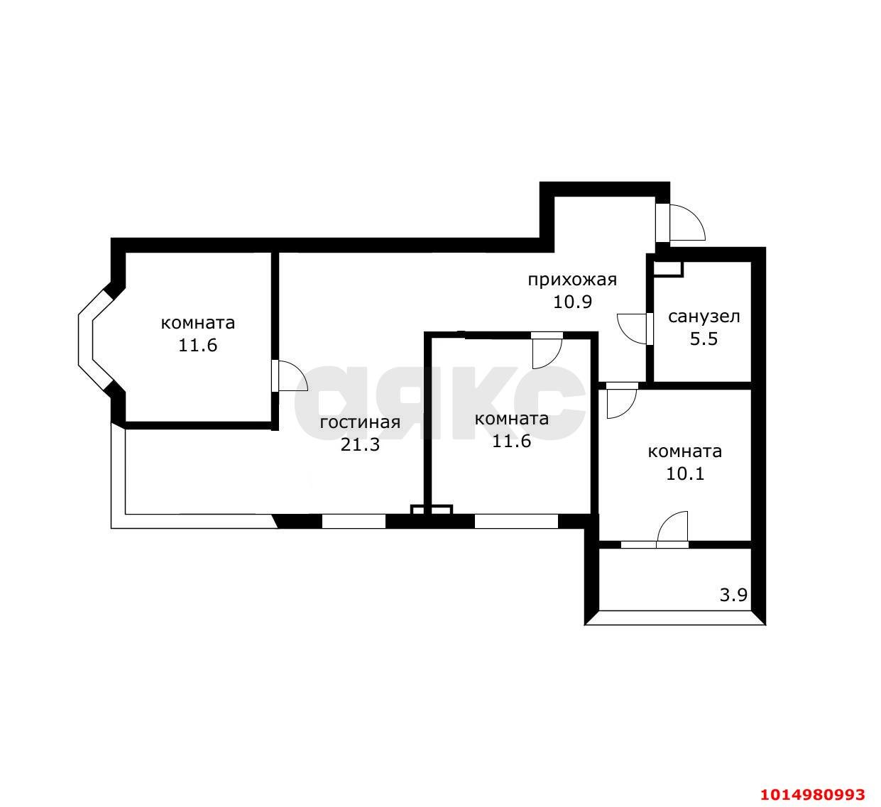 Фото №16: 3-комнатная квартира 74 м² - Краснодар, жилой комплекс Дружный, ул. Адмирала Серебрякова, 3