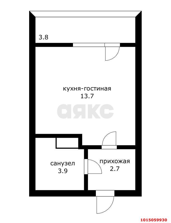 Фото №7: Студия 24 м² - Краснодар, Прикубанский внутригородской округ, мкр. жилой комплекс Самолёт-5, ул. Ивана Беличенко, 101