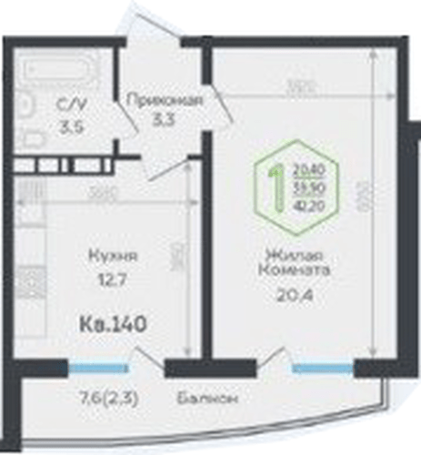 Фото №1: 1-комнатная квартира 40 м² - Краснодар, Центральный внутригородской округ, мкр. Черёмушки
