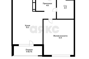 Фото №2: 1-комнатная квартира 40 м² - Краснодар, мкр. ЖК Все Свои Вип, ул. Колхозная, 5/2к4