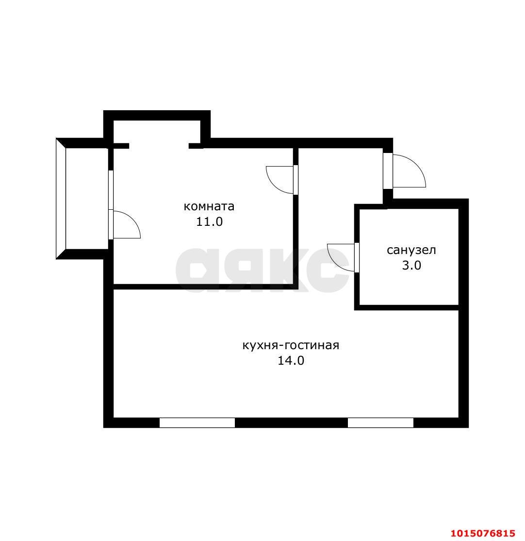 Фото №17: 1-комнатная квартира 40 м² - Краснодар, Краевая Клиническая Больница, ул. имени 40-летия Победы, 65