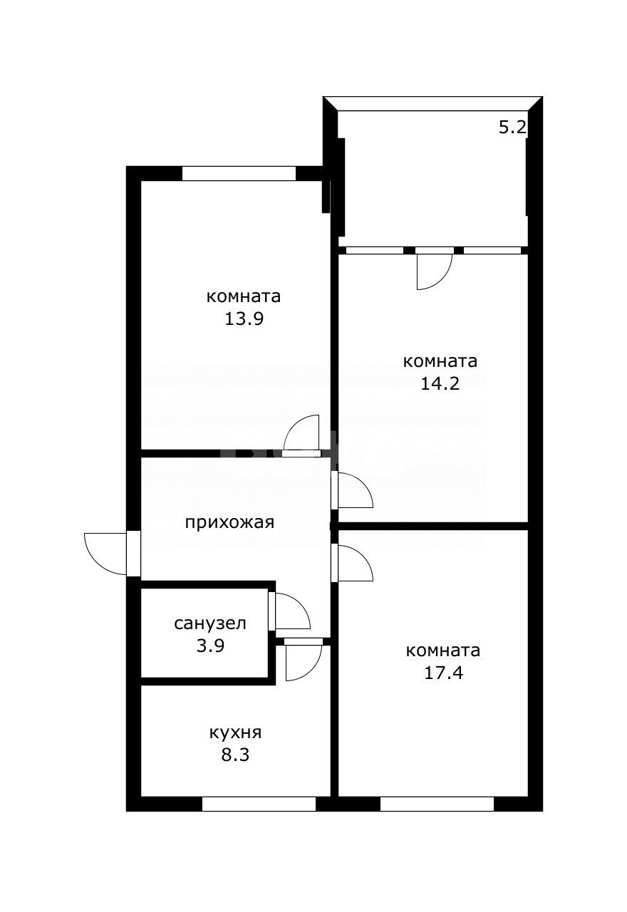 Фото №10: 3-комнатная квартира 65 м² - Сочи, Гагарина, ул. Красноармейская, 15