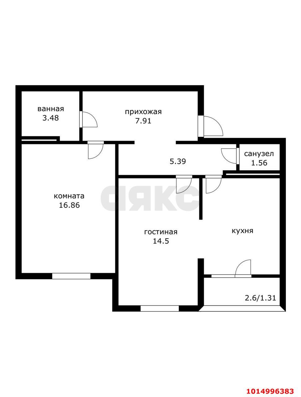 Фото №9: 2-комнатная квартира 63 м² - Краснодар, жилой комплекс Квартал № 6, ул. имени 75-летия Победы, 26/1