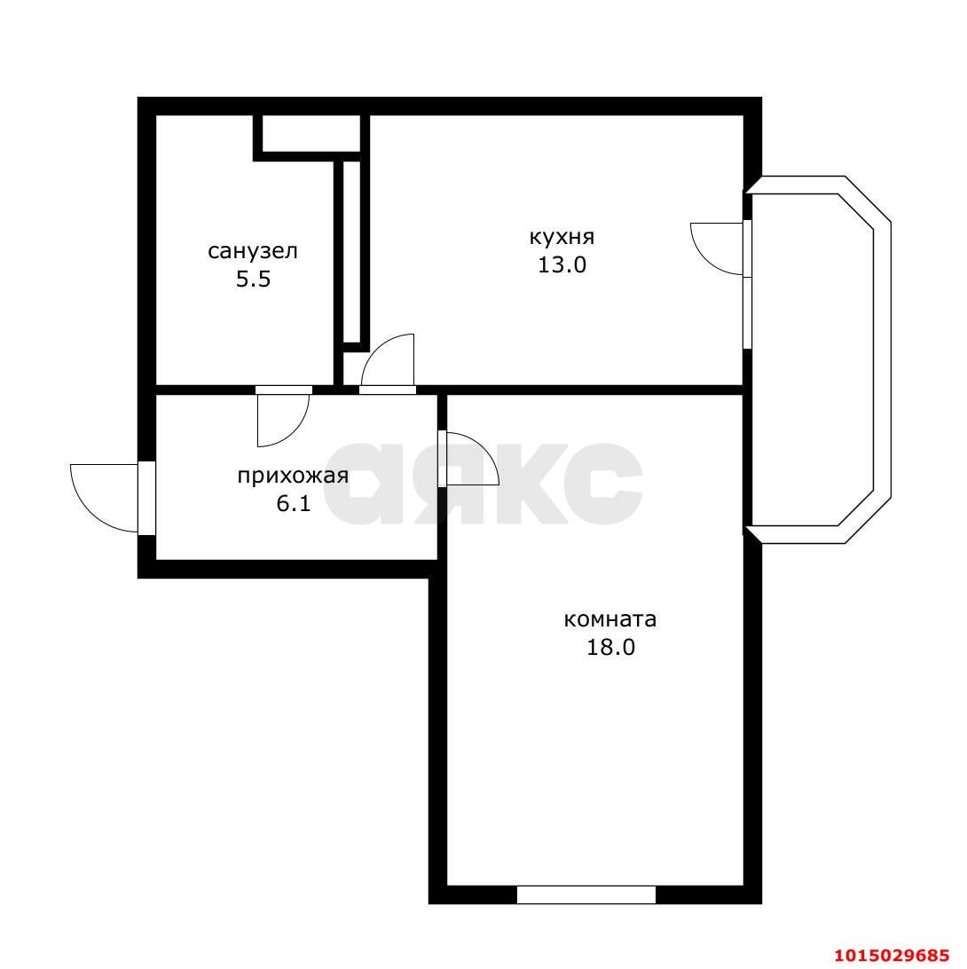 Фото №15: 1-комнатная квартира 47 м² - Краснодар, Фестивальный, ул. Яна Полуяна, 51/1