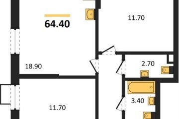 Фото №1: 2-комнатная квартира 64 м² - Краснодар, мкр. Прикубанский внутригородской округ, 