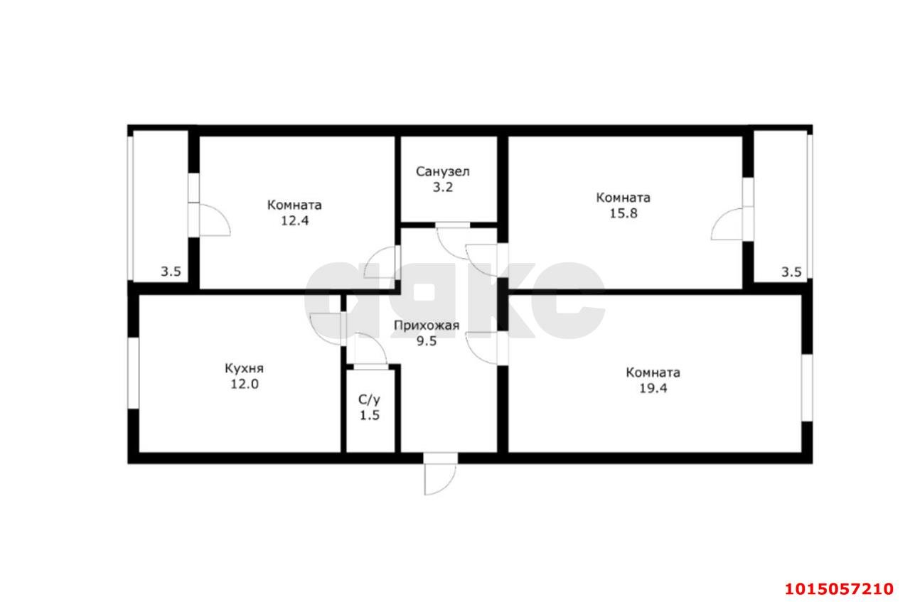 Фото №15: 3-комнатная квартира 73 м² - Новая Адыгея, жилой комплекс Мега, ул. Бжегокайская, 90/3к1