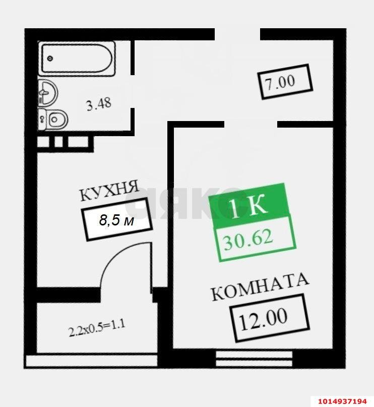 Фото №8: 1-комнатная квартира 32 м² - Краснодар, жилой комплекс Фонтаны, ул. Старокубанская, 2/23к1