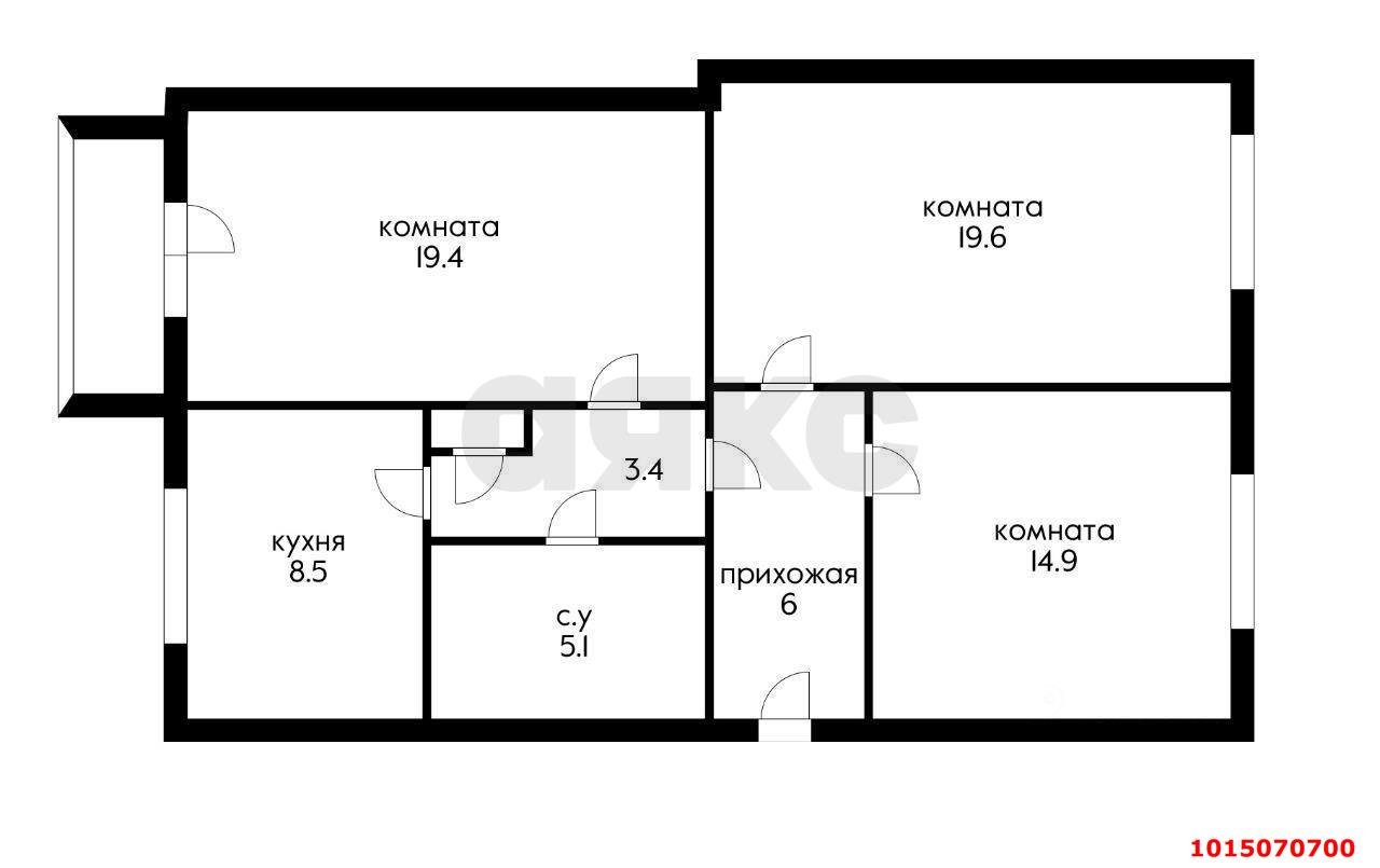 Фото №15: 3-комнатная квартира 80 м² - Краснодар, Центральный, ул. Красная, 160