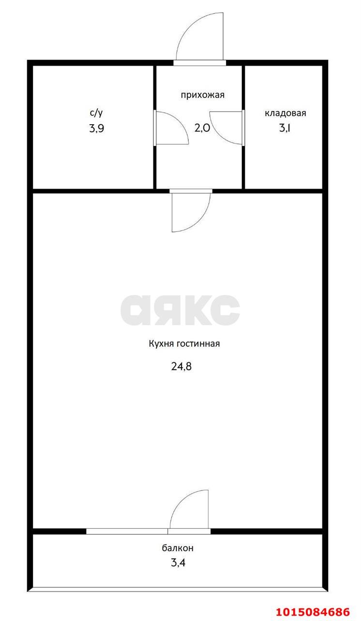 Фото №8: 1-комнатная квартира 37 м² - Знаменский, Карасунский внутригородской округ, ул. Берёзовая, 1