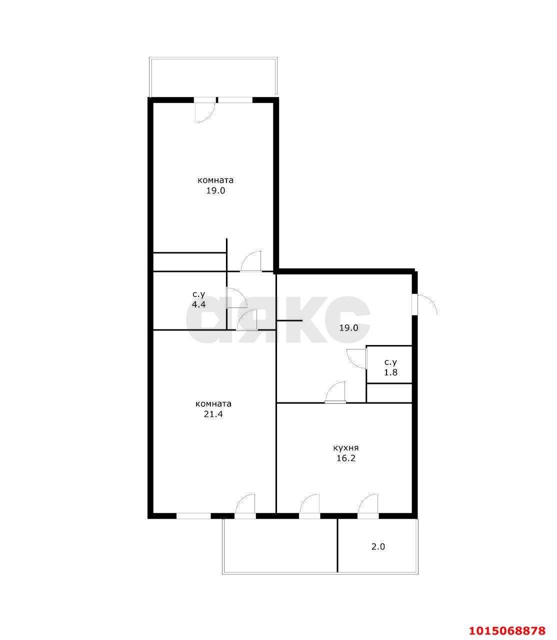 Фото №11: 2-комнатная квартира 82 м² - Краснодар, Центральный, ул. Будённого, 129