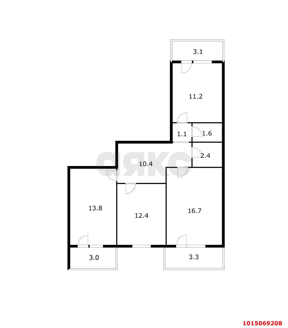Фото №11: 3-комнатная квартира 70 м² - Краснодар, Юбилейный, ул. Рождественская набережная, 35