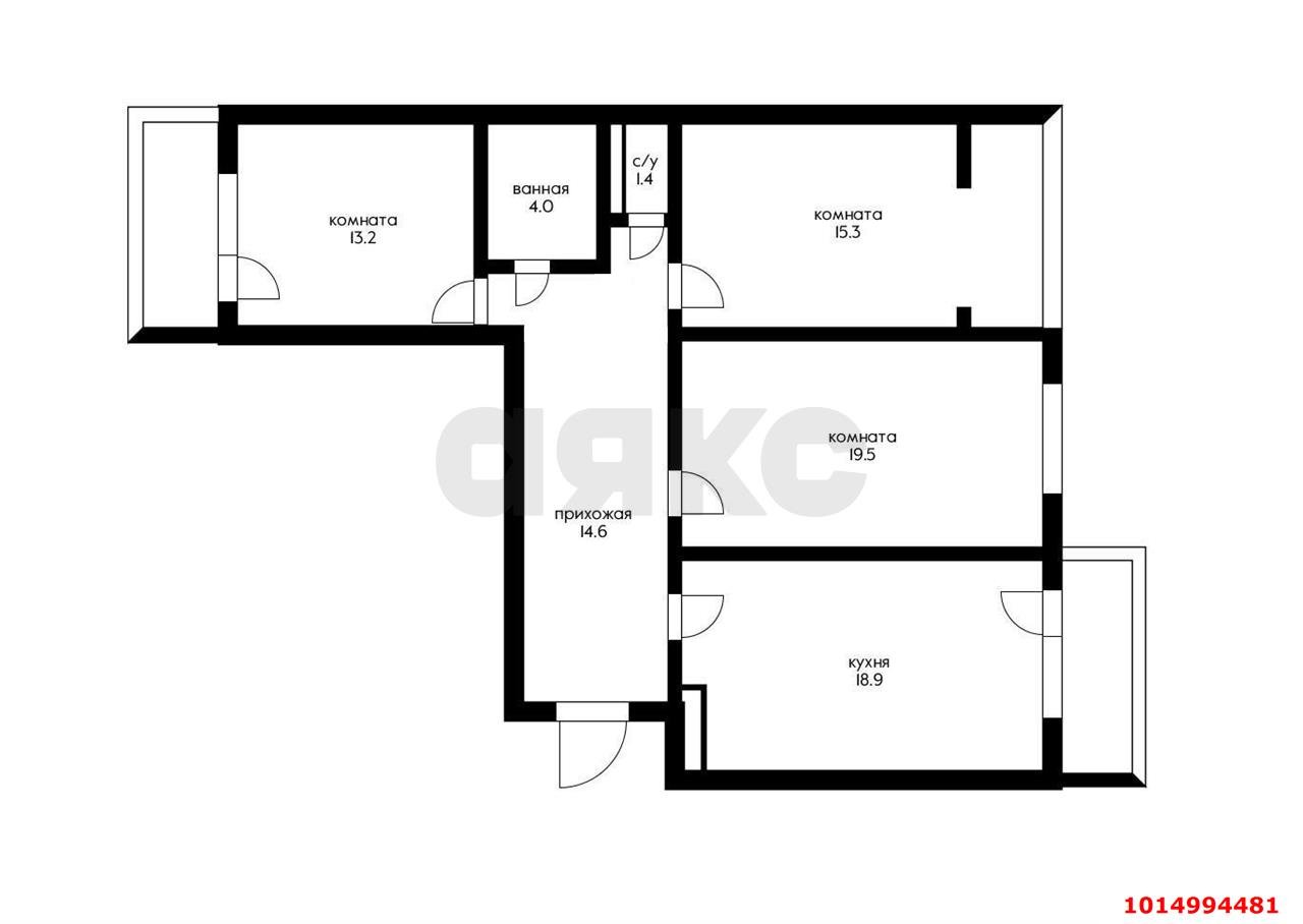Фото №18: 3-комнатная квартира 101 м² - Краснодар, Центральный внутригородской округ, жилой комплекс имени Чехова, мкр. Дубинка, ул. имени Чехова, 4