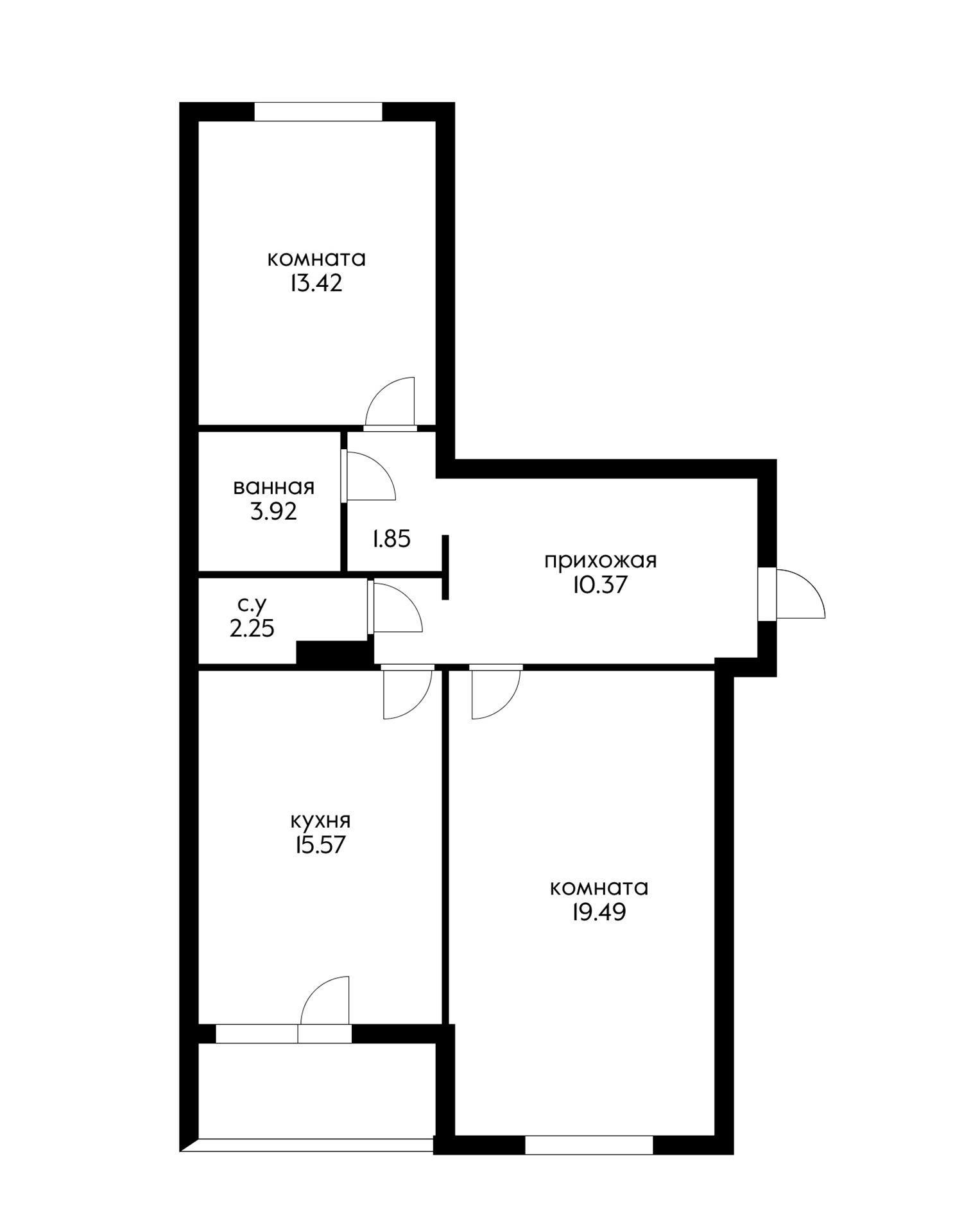Фото №15: 2-комнатная квартира 73 м² - Краснодар, Западный внутригородской округ, мкр. Юбилейный, пр-кт Чекистов, 22