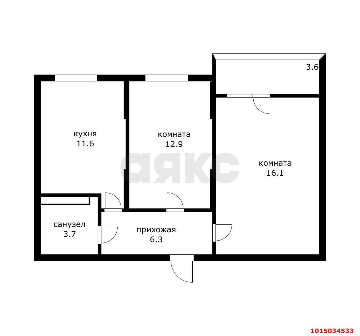 Фото №6: 2-комнатная квартира 53 м² - Краснодар, Карасунский внутригородской округ, ул. имени Владимира Жириновского, 7