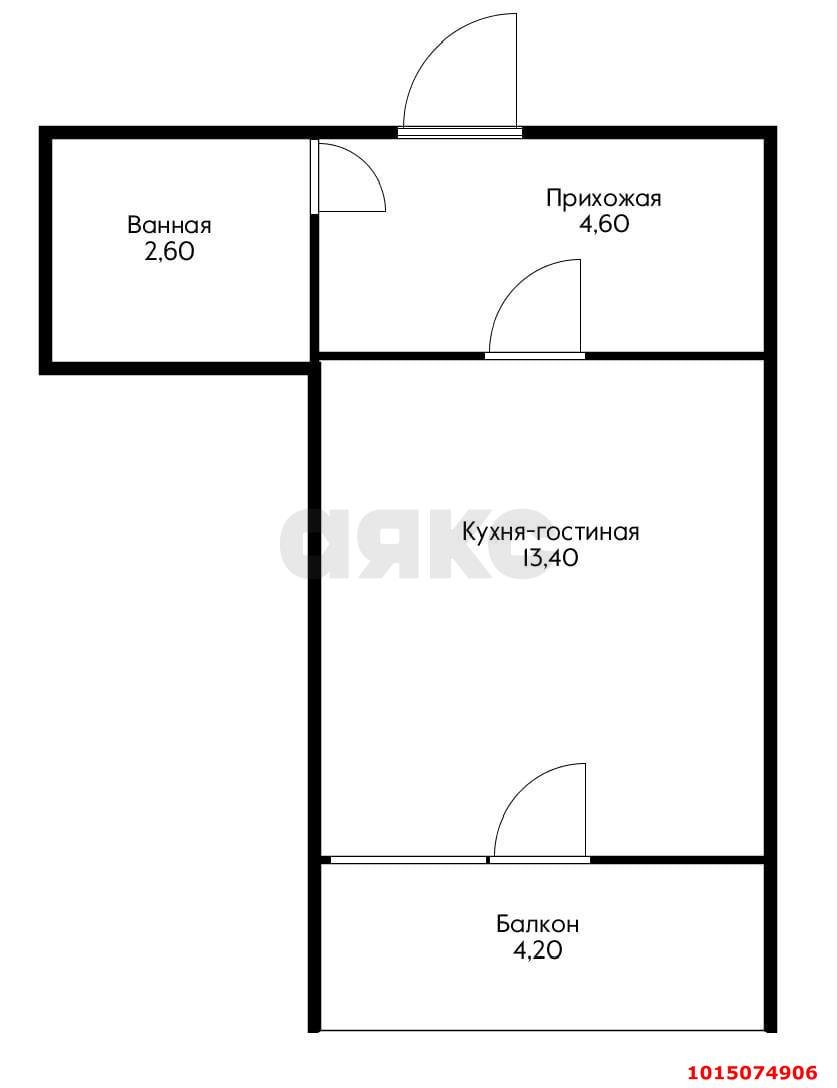 Фото №12: Студия 22 м² - Краснодар, жилой комплекс Самолёт, ул. Западный Обход, 39/2