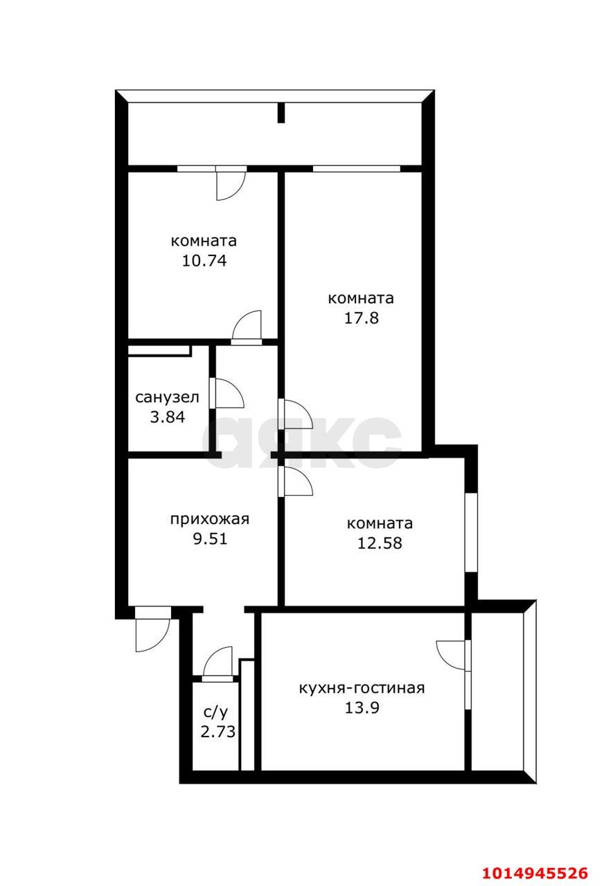 Фото №4: 3-комнатная квартира 80 м² - Краснодар, Завод Измерительных Приборов, ул. Зиповская, 48