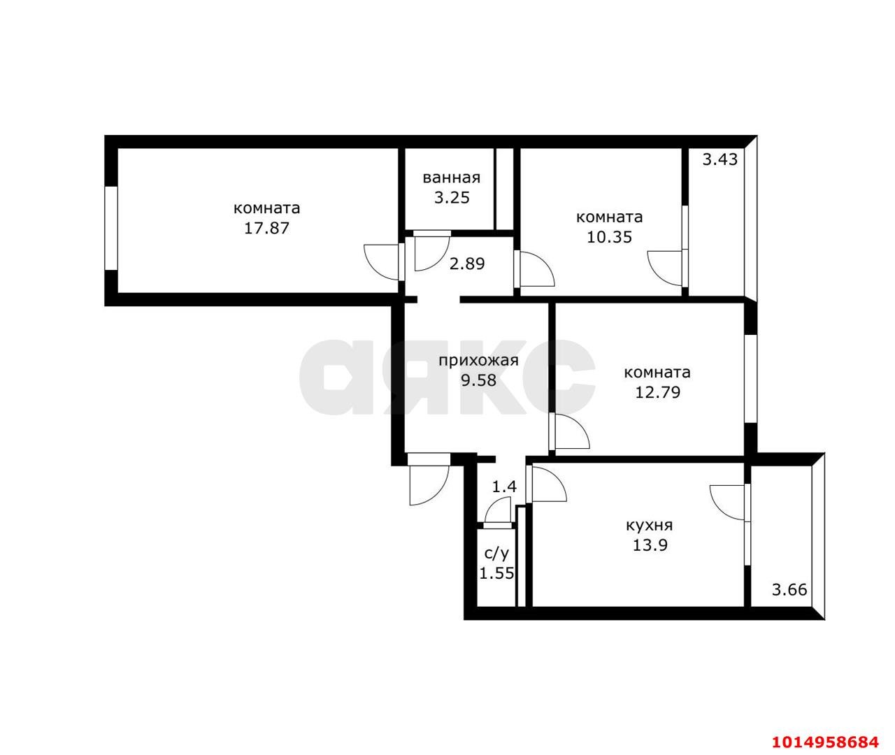 Фото №9: 3-комнатная квартира 76 м² - Краснодар, Московский, ул. имени Николая Семеновича Котлярова, 8