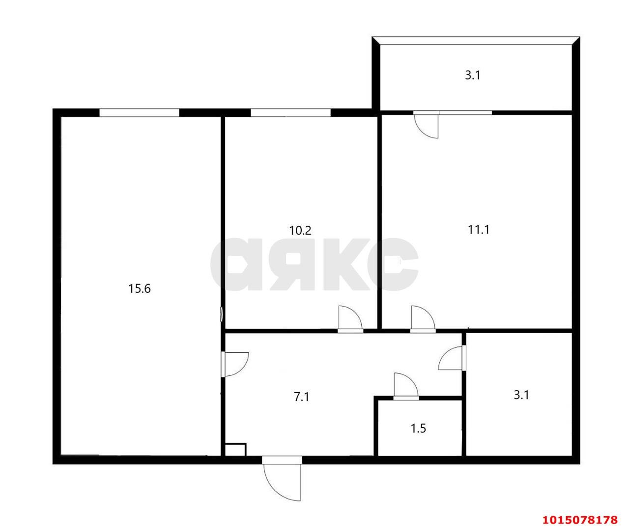 Фото №16: 2-комнатная квартира 52 м² - Краснодар, 1-й квартал, ул. Домбайская, 59