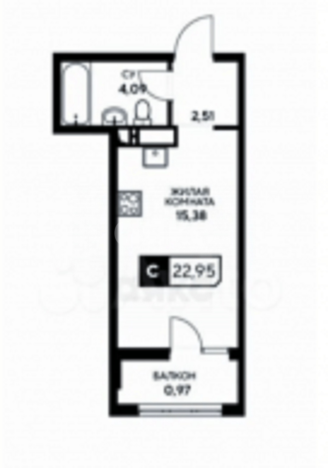 Фото №16: Студия 23 м² - Анапа, ул. Анапское шоссе, 1